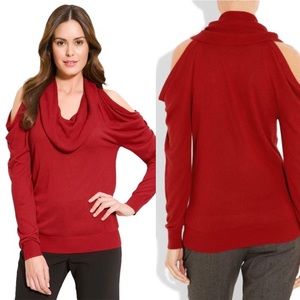 Michael Kors Cold Shoulder cowl neck silk sweater